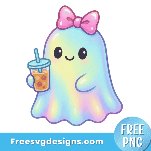 Cute Ghost PNG Halloween PNG Free Sublimation Design