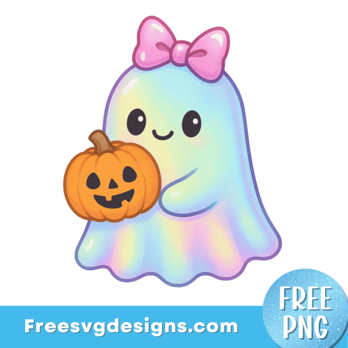 Cute Ghost PNG Halloween PNG Free Sublimation Design