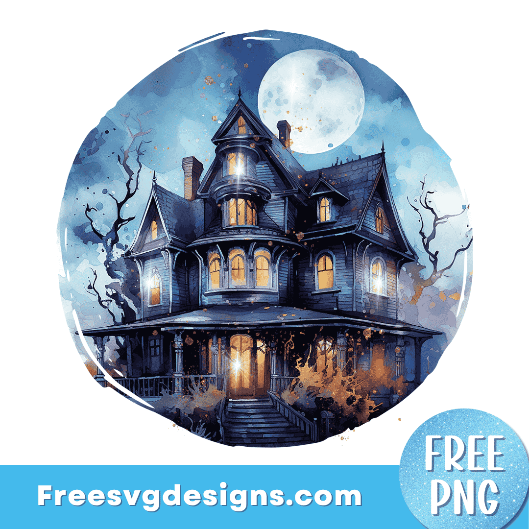 Haunted House PNG Free Sublimation Design – Free PNG Download 3480