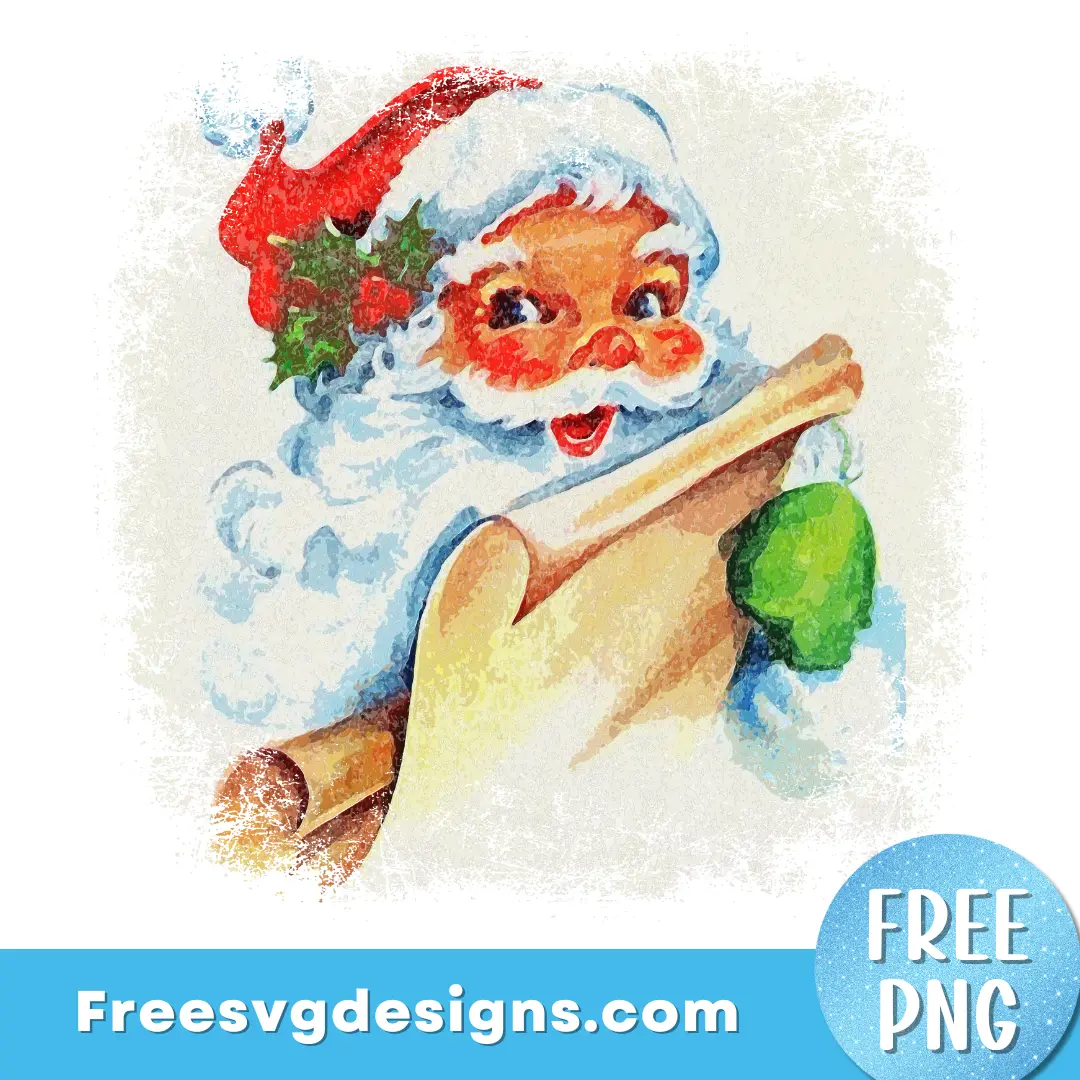 Vintage Santa PNG | Free Sublimation Design 3493
