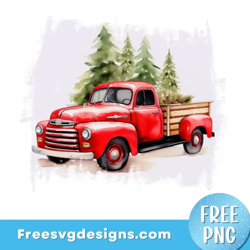 Christmas Truck PNG Free Sublimation Design