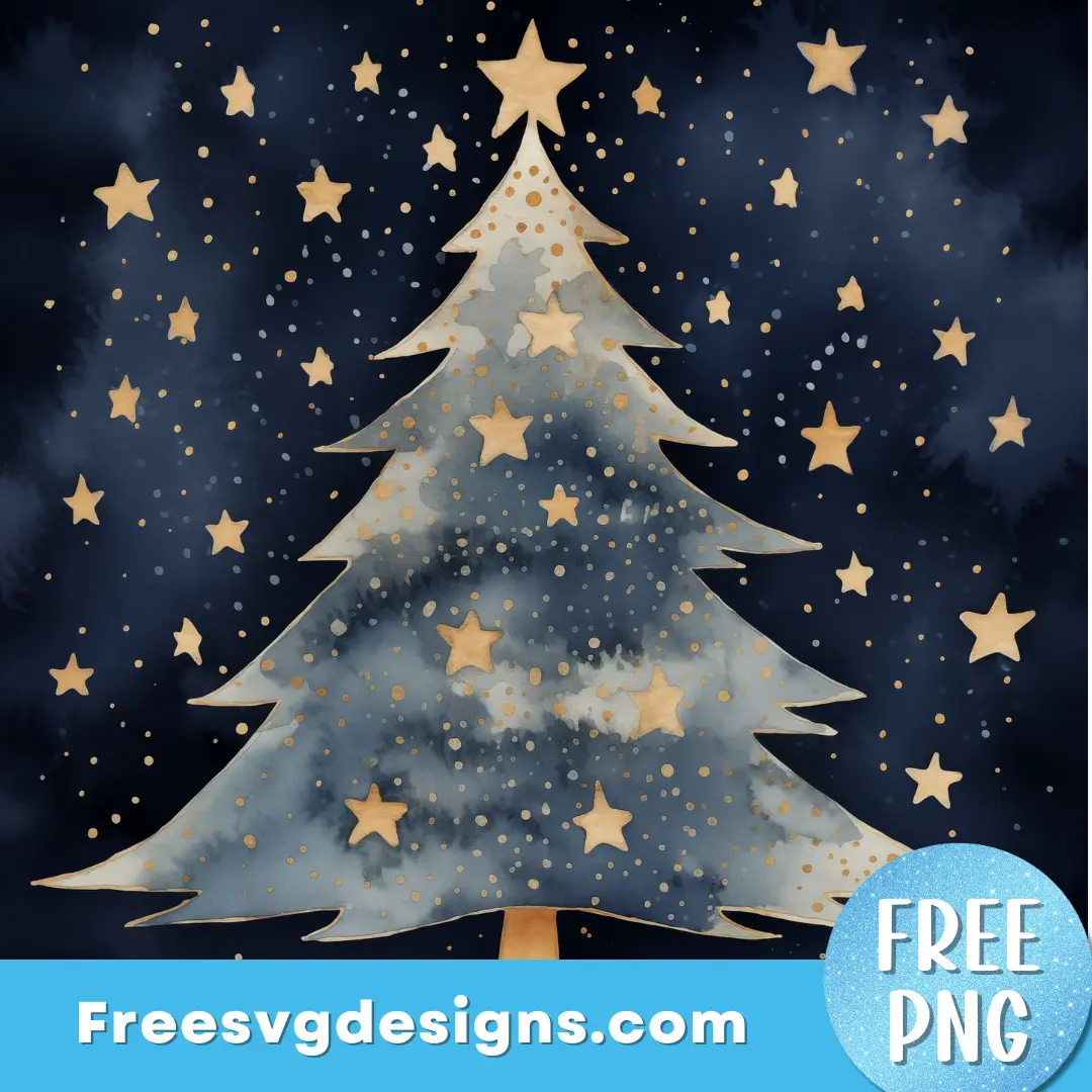 Watercolour Christmas Tree PNG | Free Sublimation Design 3499