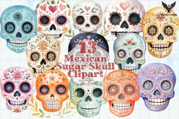 Sugar Skull PNG clipart Creative Fabrica